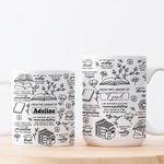 Personlig blommig bok 11oz 15oz keramisk namnmugg från biblioteket i kaffekopp med daglig bekräftelse gåva för familj vän bokläsare älskare