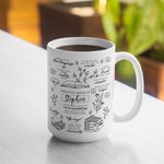 Personlig blommig bok 11oz 15oz keramisk namnmugg från biblioteket i kaffekopp med daglig bekräftelse gåva för familj vän bokläsare älskare