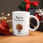 Personalised Grandparent's Christmas Biscuit Characters 11oz Ceramic Mug with Grandkids Names Christmas Birthday Gift for Grandparent