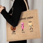 Personalisierte Omas Mom's Christmas Cookie Tote Bag mit Kindern Enkelkinder Namen Weihnachten Geburtstag Geschenk für Mama Oma