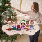 Gepersonaliseerde Friends Forever Christmas Bestie Party Onregelmatige vorm acryl Ornament verjaardag kerstcadeau voor Bestie