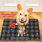 Personalized Meowy Christmas Dog Cat with Christmas Hat Doormat Home Decoration Christmas Gift for Family Pet Lover