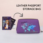 Personalisierte bunte Weltkarte Leder Reisen große Kapazität Dokumentenhalter Zip Pouch mit Namen Jahrestag Geburtstag Reisegeschenk für Frauen