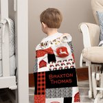 Personalisierte Traktor Farming Kapuzendecke mit Hut und Name Baby Dusche Geburtstag Weihnachten Geschenk für Baby Kind