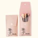 Personalized Zodiac Birth Flower Makeup Brush Bag with 8 Pcs Makeup Brushes Birthday Wedding Christmas Gift for Her