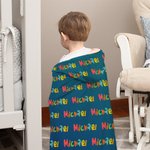 Coperta in pile artico personalizzata con cappuccio e nome del cartone animato Regalo di Natale morbido e caldo per i bambini.