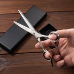 Personalised Stainless Steel Barber Scissors and Comb Set with Engraved Text Christmas Birthday Gift For Barber Beauticians