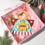 Personalised Christmas Angel Wooden Ornament Jingle Bell Shape Holiday Theme Hanging Ornament with Bead Bow-tie Christmas Gift for Family Friend Kid