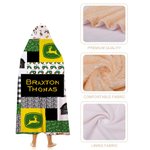 Personalisierte Traktor Farming Kapuzendecke mit Hut und Name Baby Dusche Geburtstag Weihnachten Geschenk für Baby Kind