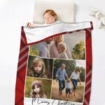Couverture en Laine Personnalisée avec Photos en Buffalo Plaid Cadeau de Noël et d'Anniversaire pour la Famille et les Amis