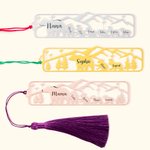 Personalisierte Mama Bär Familie Lesezeichen mit Namen Quaste Lesen Enthusiast Wesentliche Geburtstag Weihnachtsgeschenk für Familie Buchliebhaber