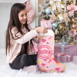 Personalized Cute Pink and white Style Christmas Stockings with Name Christmas Tree Decor Perfect Gift for Family Kids