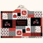 Personalisierte Traktor Farming Kapuzendecke mit Hut und Name Baby Dusche Geburtstag Weihnachten Geschenk für Baby Kind
