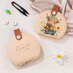 Kit de couture en cuir portable avec nom Tournesol Highland Vache Cadeau d'anniversaire et de Noël pour elle