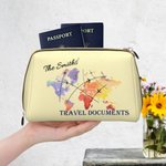 Personalisierte bunte Weltkarte Leder Reisen große Kapazität Dokumentenhalter Zip Pouch mit Namen Jahrestag Geburtstag Reisegeschenk für Frauen