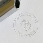 Personalised From The Library of Animal Theme Book Embosser Stamp with Name Christmas Birthday Gift for Books Lover Book Club