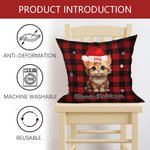 Gepersonaliseerde Meowy Kerst Hond Kat met Kerstmuts Kussenhoes Kerst Huisdecoratie voor Huisdiereigenaar