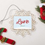 Gepersonaliseerd Love Dog Paw Sneeuwvlok Ornament met Naam Kerstboom Decor Kerstcadeau voor Familie Hond Liefhebber