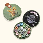 Kit de couture en cuir portable avec nom Tournesol Highland Vache Cadeau d'anniversaire et de Noël pour elle