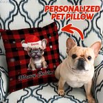 Gepersonaliseerde Meowy Kerst Hond Kat met Kerstmuts Kussenhoes Kerst Huisdecoratie voor Huisdiereigenaar