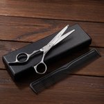 Personalised Stainless Steel Barber Scissors and Comb Set with Engraved Text Christmas Birthday Gift For Barber Beauticians
