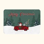 Personalised Santa Claus Driving a Car Welcome Mat Non-Slip Absorbent Door Mat Christmas Gift for Family Friend