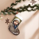 Calza di Natale personalizzata con foto e nome Decorazione dell'albero di Natale Regalo per bambini e famiglia