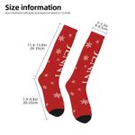 Personalized Multi-Color Snowflake Star Bow Soft Crew Socks Knee High Socks with Name Holiday Party Accessories Christmas Gift for Family Friends