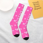 Personalised Colourful Snowflake Star Bow Crew Socks Knee High Socks Soft Comfort Breathable Socks Christmas Gift for Family Friends