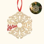 Personalised Christmas Wooden Snowflake Ornament with Name Christmas Tree Decor Christmas Gift for Family Friend