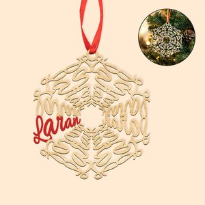 Personalizzato Natale fiocco di neve in legno ornamento con nome albero di Natale Decor regalo di Natale per la famiglia amico