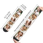 Personalized Colorful 5 Photos Collage Crew Socks Knee High Socks Soft Comfort Breathable Christmas Birthday Gift for Family Friends