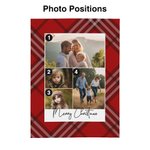 Gepersonaliseerde 4 foto's Collage Buffalo Plaid Zachte Deken Kerst Verjaardag Gift voor Vrienden Familie
