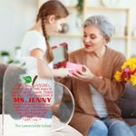 Personalised Apple Pattern Heart-shaped Acrylic Plaque Teacher Appreciation Week Thank You Desk Decor for Teacher