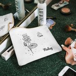 Gepersonaliseerde 12 sterrenbeeld geboorte bloem make-up tasje verjaardag kerst bruiloft cadeau voor moeder vrienden zussen
