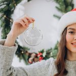 Personalised 12 Zodiac & Birth Flower with Glitter Star Christmas Acrylic Ornament Christmas Tree Decor Gift for Friend Family