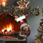 Calza di Natale personalizzata con foto e nome Decorazione dell'albero di Natale Regalo per bambini e famiglia
