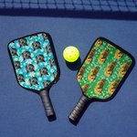 Personalised Dog Cat Pickleball Cover with Pet Portrait Set of 2 Gift for Pet Owners Pickleball Lovers