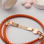 Bracciale in pelle PU a doppio avvolgimento con chiusura magnetica e testo inciso, regalo di sopravvivenza di emergenza per uomini e donne.