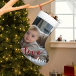 Calza di Natale personalizzata con foto e nome Decorazione dell'albero di Natale Regalo per bambini e famiglia