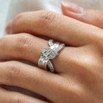 Personalized 1-8 Names Family Birthstone Ring Mother's Day Christmas Birthday Gift for Mom Grandma