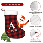 Bas de Noël Personnalisé avec Nom et Initiale Décoration Noël Cadeau Noël pour Ami ou Famille