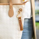 Personalized Retro Leather Birth Flower Keychain with Engraved Name Christmas Birthday Wedding Gift for Her