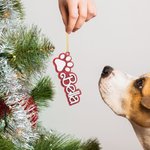 Bas de Noël personnalisé en bois avec nom ou lettre Mignon décor pour arbre de Noël pour Fans Poupée Rose Pet Lover