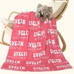 Personalized Multi-Colour Kid Baby Flannel Sherpa Dot Blanket with Name Christmas Gift Baby Shower Gift for Kid Family