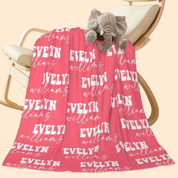 Multi-Color Kid Baby Flannel Sherpa Dot Blanket with Name