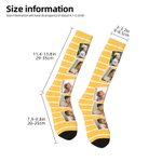 Personalized Colorful 5 Photos Collage Crew Socks Knee High Socks Soft Comfort Breathable Christmas Birthday Gift for Family Friends