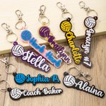 Personalized Volleyball Bag Pack Tag 3D Name Keychain Accessory Back to School Team Gift for Volleyball Player Coach