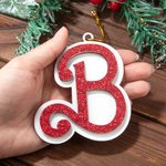 Bas de Noël personnalisé en bois avec nom ou lettre Mignon décor pour arbre de Noël pour Fans Poupée Rose Pet Lover