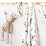 Personalised Christmas Woodland Animal Baby Swaddling Clothes Set with Baby Name Birthday Welcome Baby Shower Gift for Baby Newborn Mother